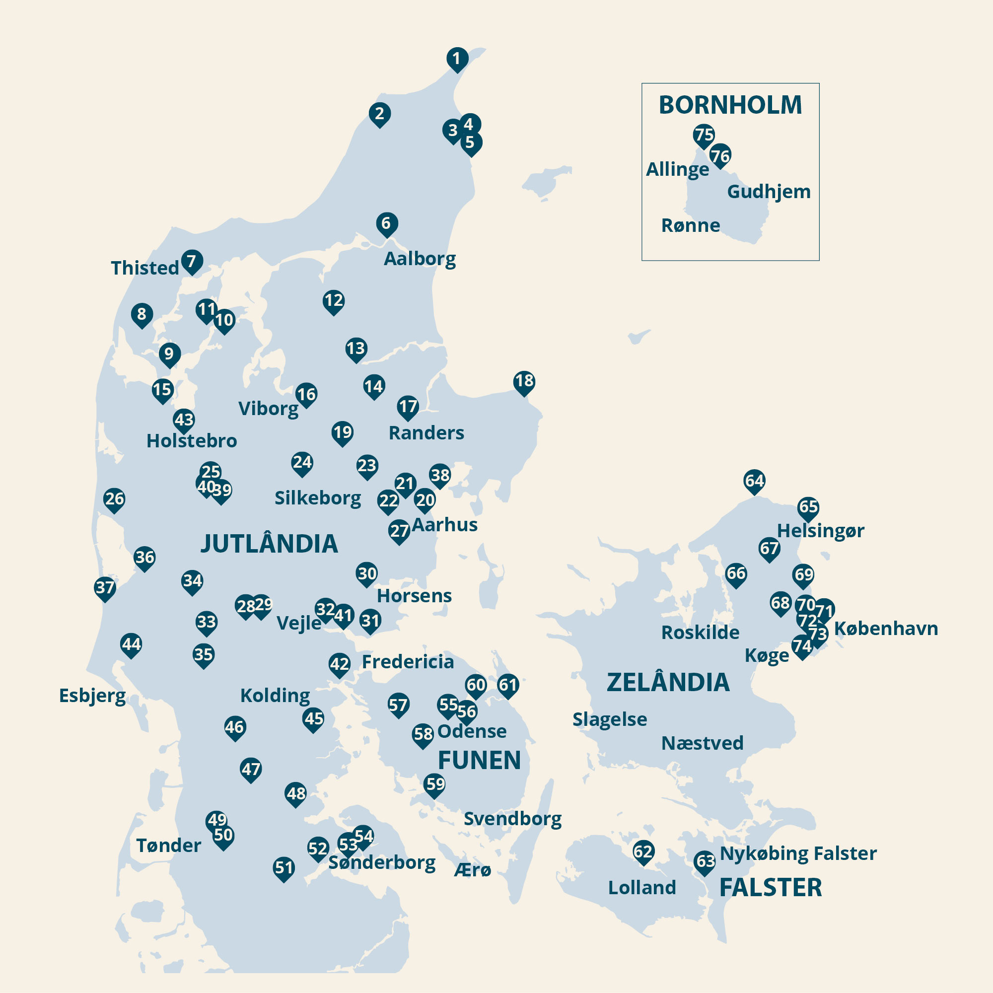 Hotéis e Pousadas na Dinamarca Map Scan-Suisse